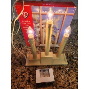 Vintage GEM 3 Light Candolier in Box - Clear Lights - Made in USA . Bulbs includ